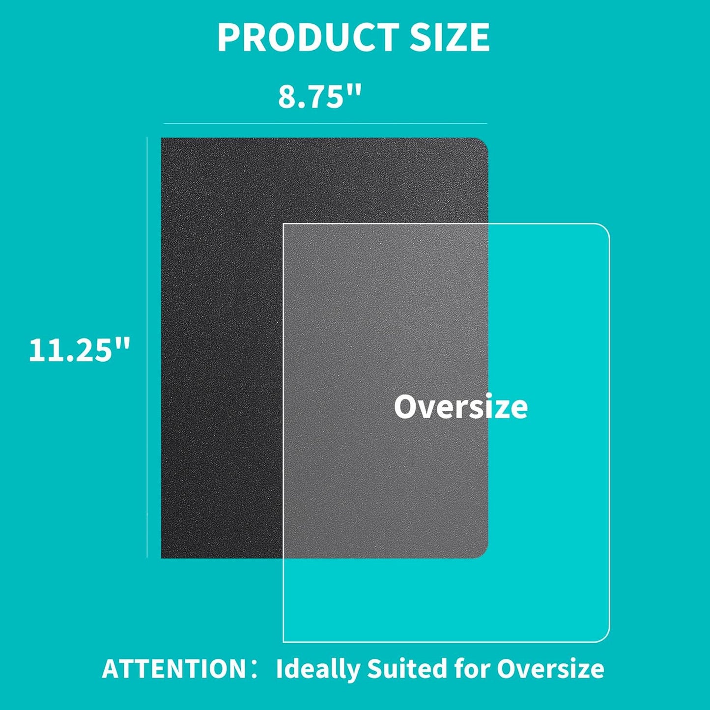 Binditek 100 Pack Binding Covers and Backs Set, 8.75 x 11.25 Inches, 50 Clear PVC (8Mil), 50 Sand-Textured Polycovers (12Mil), Oversize