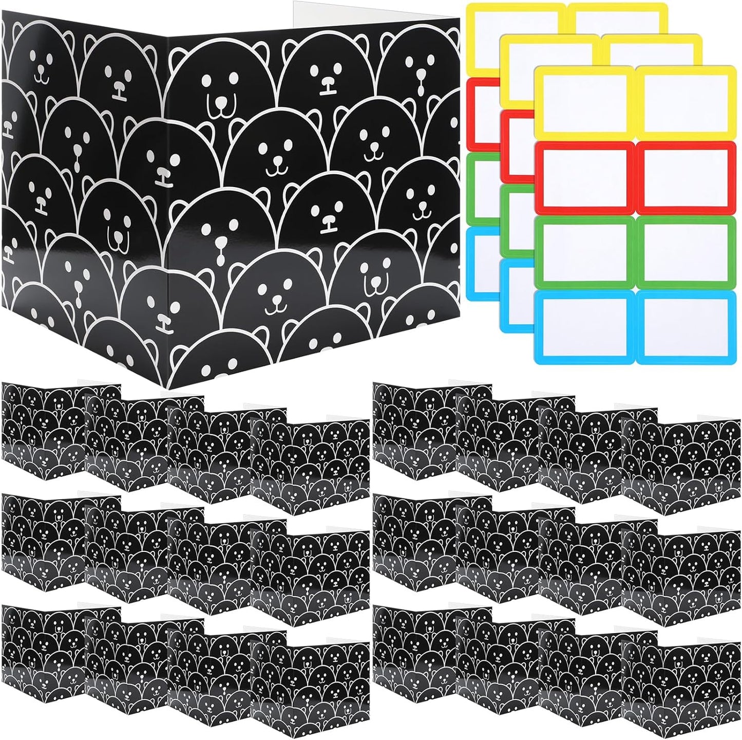 Crtiin 24 Pcs Privacy Boards Desk Privacy Folders Standard Privacy Board School Privacy Cardboard Board Desk Dividers for Student Desks Reduces Distractions Keep Eyes from Wandering (Black)