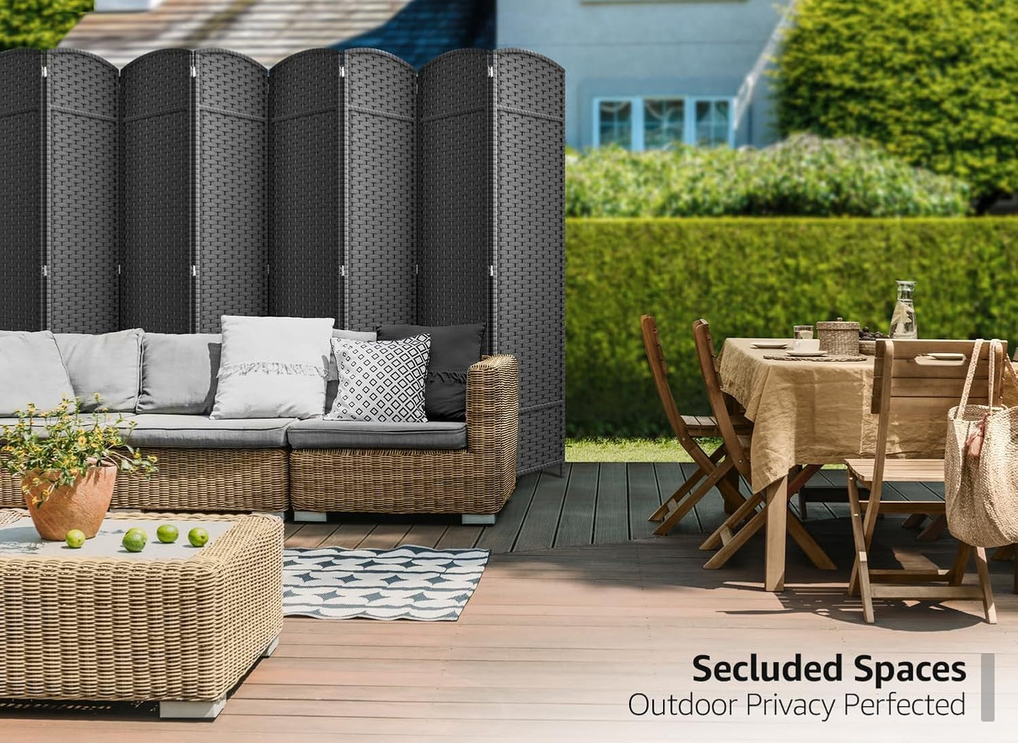 Sorbus 8 Panel Room Divider 6 ft. Tall - Privacy Screen, Extra Wide Double Hinged Panels, Mesh Hand-Woven Design, Partition Room Dividers and Folding Privacy Screens, Wall Divider for Room Separation