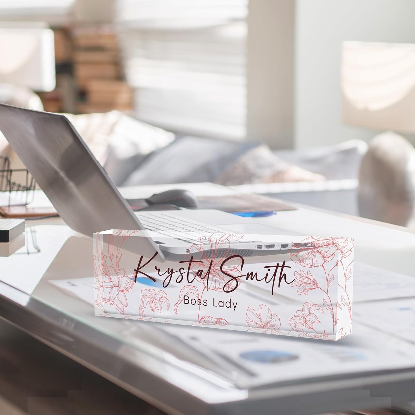 Custom Name Plate for Desk | Personalized Desk Name Plate | Personalized Boss Employee Appreciation Gifts | Acrylic Name Plate Office Desk Accessories