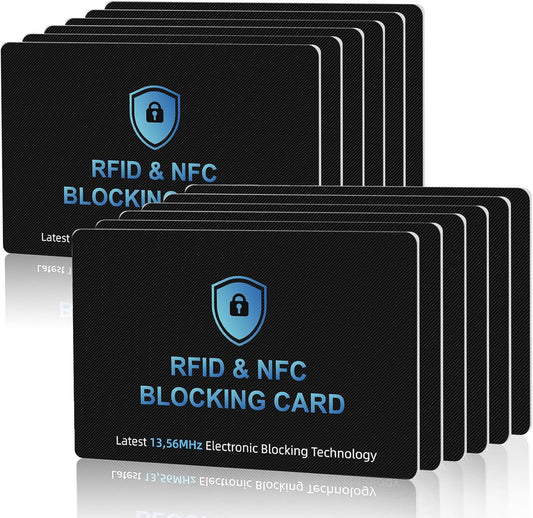RFID Blocking Card, NFC Debit Credit Card Passport Protector, Entire Wallet Protection Blocker Set for Men & Women, Smart Slim Design Perfectly fits in Wallet and Purse (12)