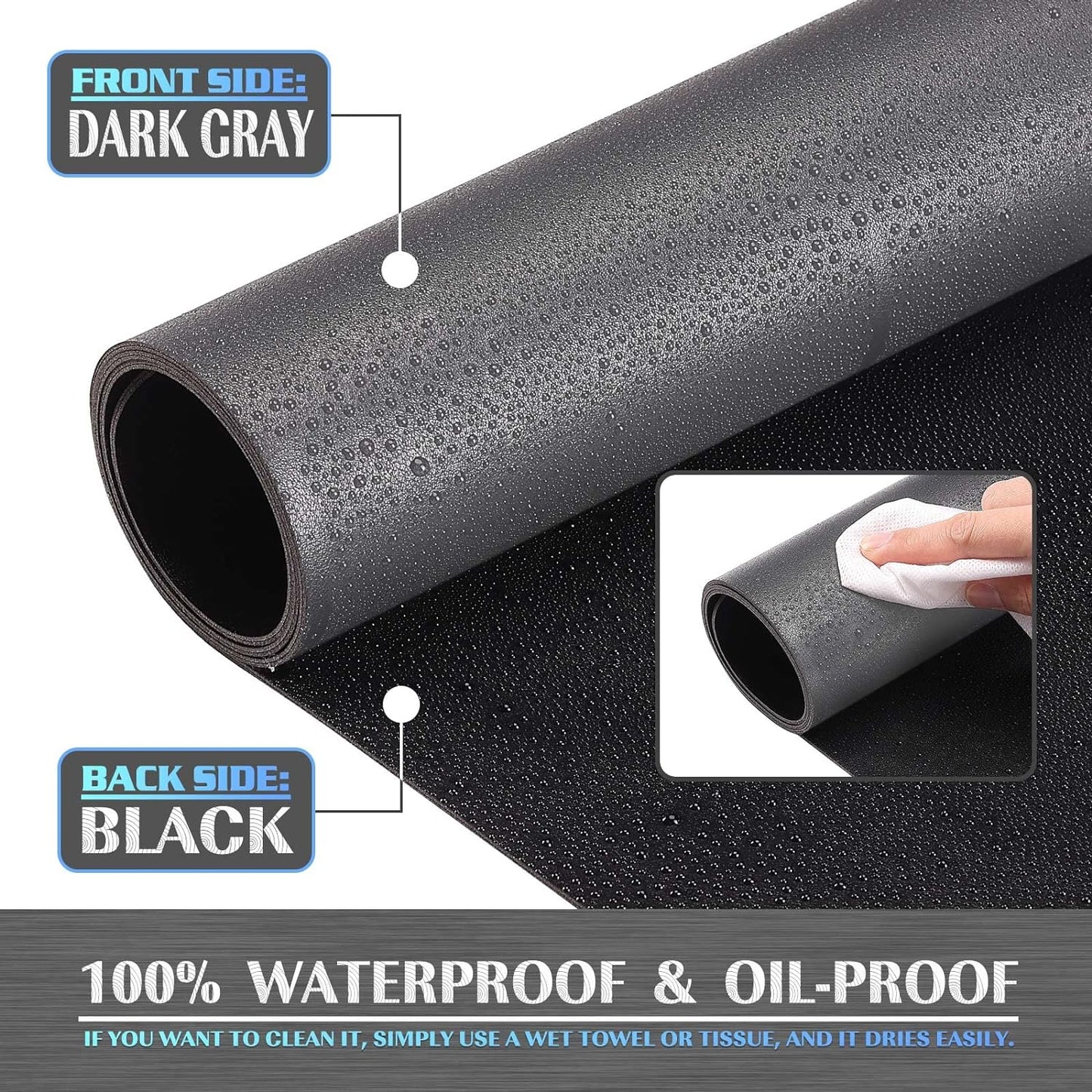 K KNODEL Large Office Leather Desk Mat, Mouse and Keyboard Pad, Computer and Laptop Mat, Desktop Protector and Cover, Writing Pad and Blotter (31.5"x15.7", Dark Gray)