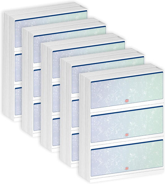 Docugard Premier Prismatic Business Checks, 3 Checks Per Page, Blue and Green, 24 lb, 8.5 x 11 Inches, 2500 Sheets (04539C)