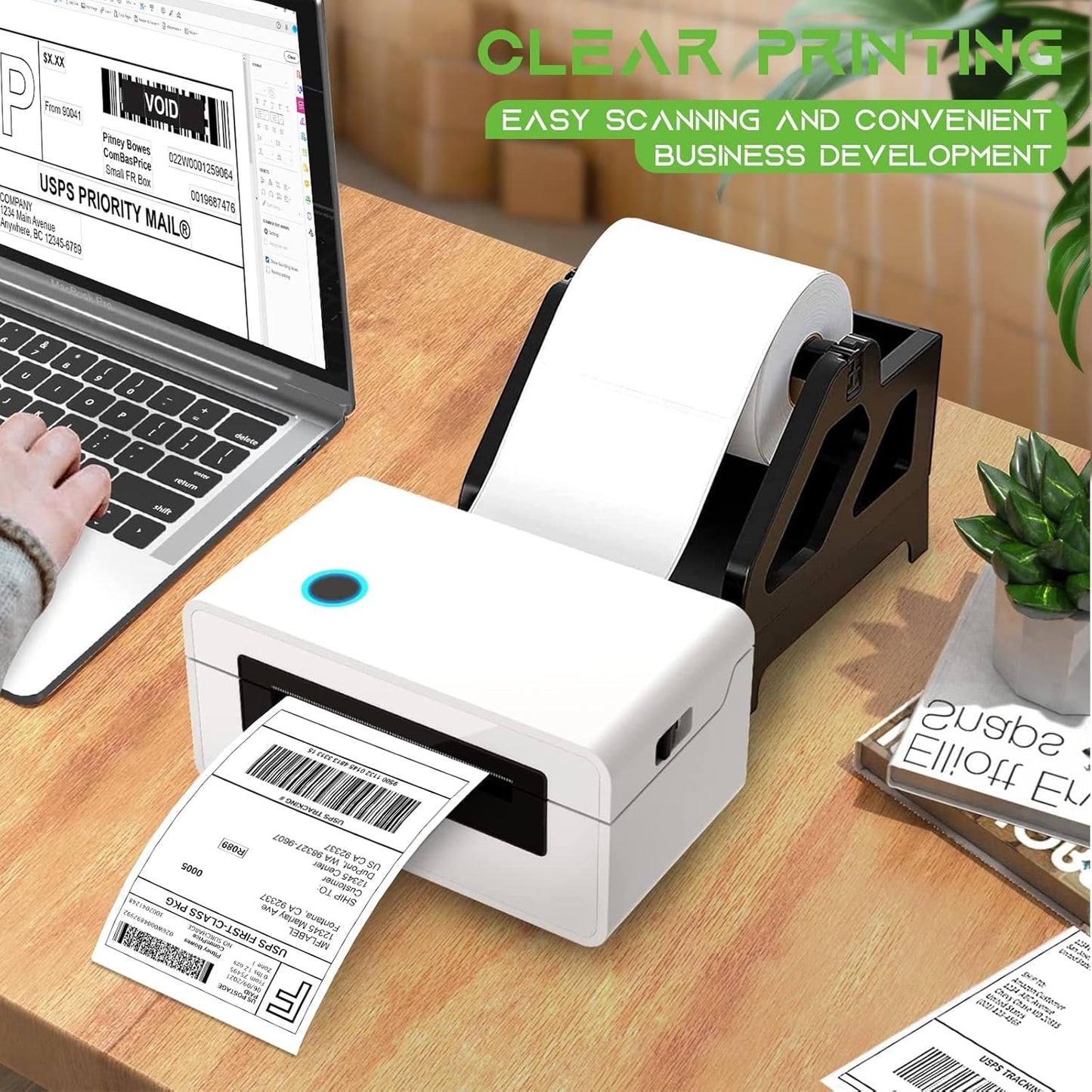 MFLABEL® 24 Rolls of 450 Labels 4x6 Direct Thermal Shipping Labels for Zebra 2844 ZP-450 ZP-500 ZP-505