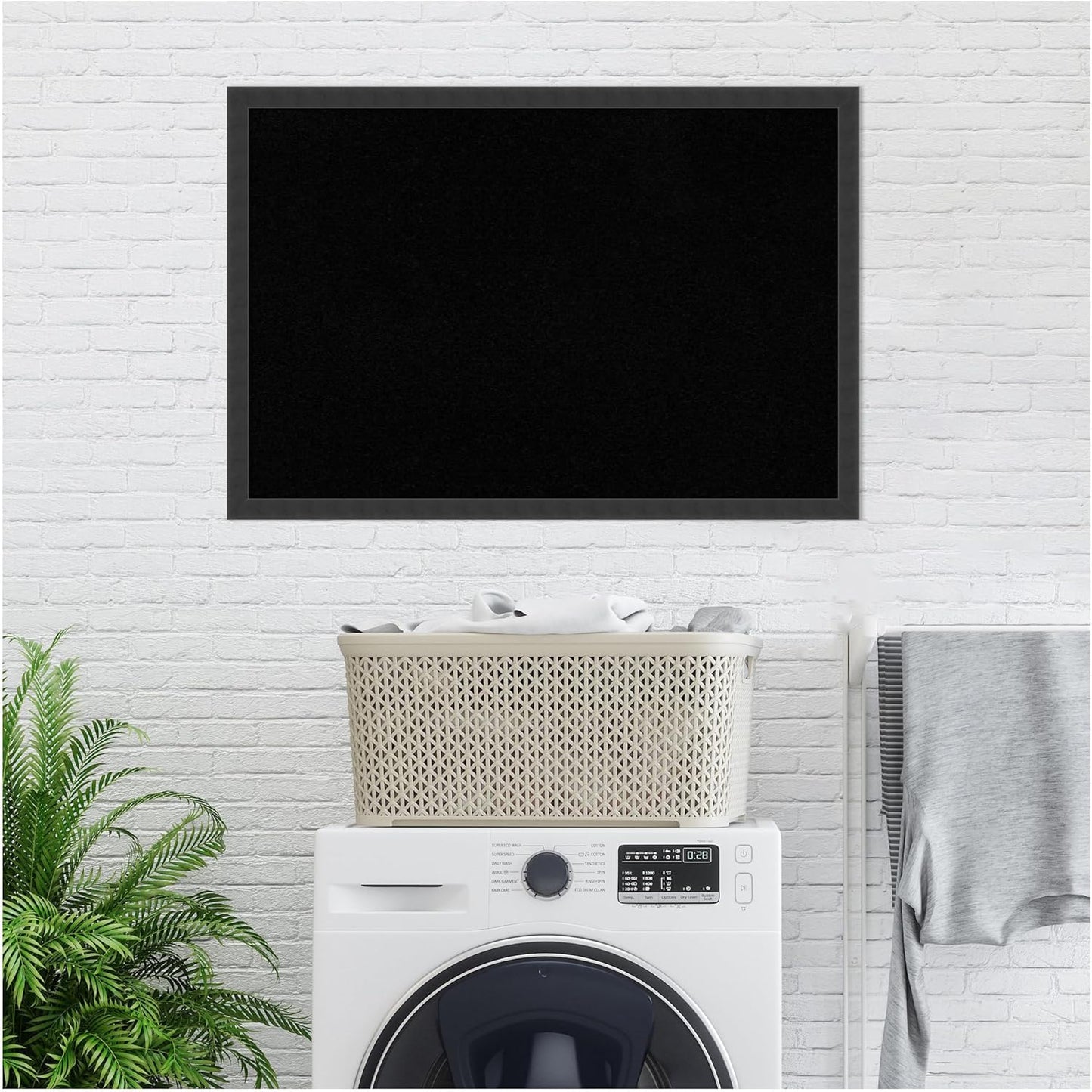 Amanti Art Black Cork Board for Wall, 26x38 Vision Board with Black Wood Frame, Large Corkboard Office Decor for Home Organization, Modern Contemporary Corkboard Pinboard to display items for home