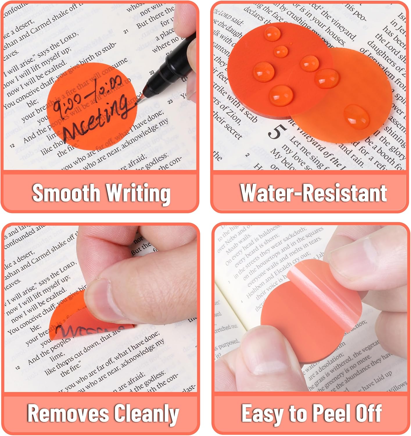 Mr. Pen- Transparent Sticky Note Set, 1120 Sheets, Colorful, Round Transparent Sticky Notes Set