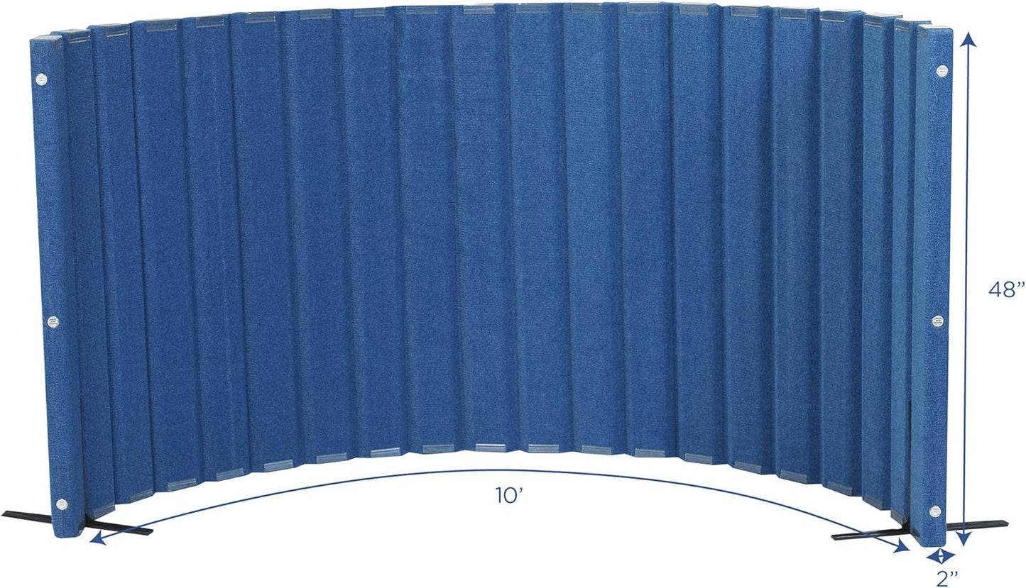 Children’s Factory 48" x 10' Quiet Divider With Sound Dampening Panels, Freestanding Room Divider Wall, Blueberry