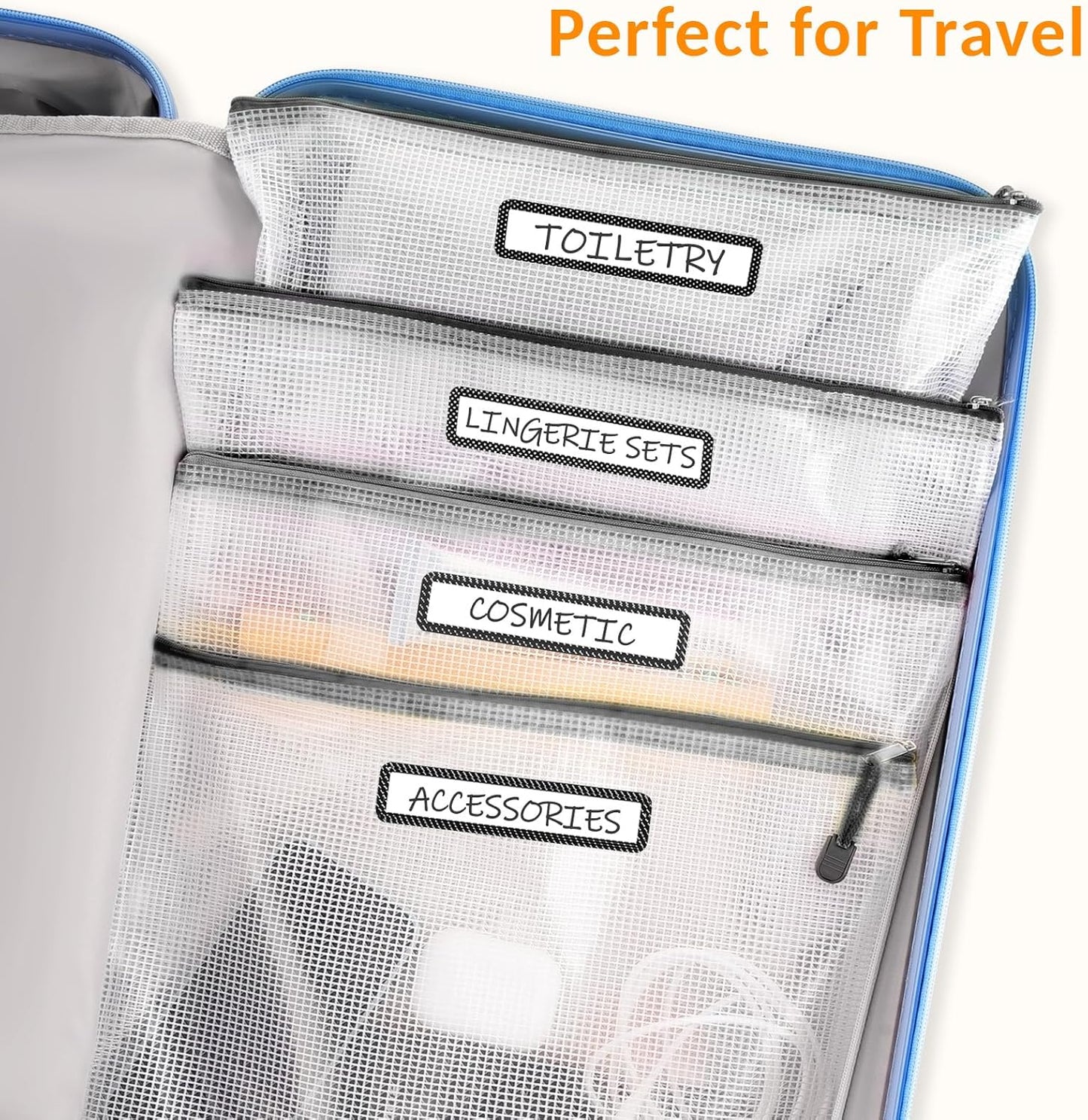 Sooez 24 Pack Mesh Zipper Pouch with Sticky Labels, A4 Mesh Bags Board Game Puzzles Organization Storage, Durable Letter Size File Folders Organizer Teacher School Classroom Office Supplies, Black