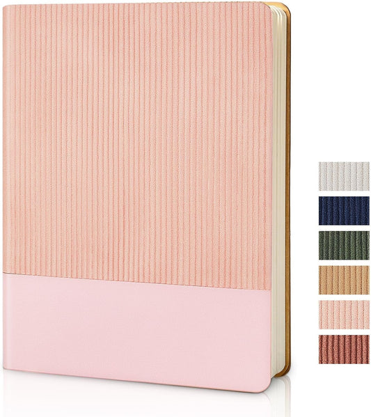 Lined Journal Notebook for Work College Ruled Note Book 7.2"x9.6"B5 PU Leather Daily Journaling 160 Pages for Women Men Writing Home School Supplies Business (B5 Lined 160pages, 05-Pink)