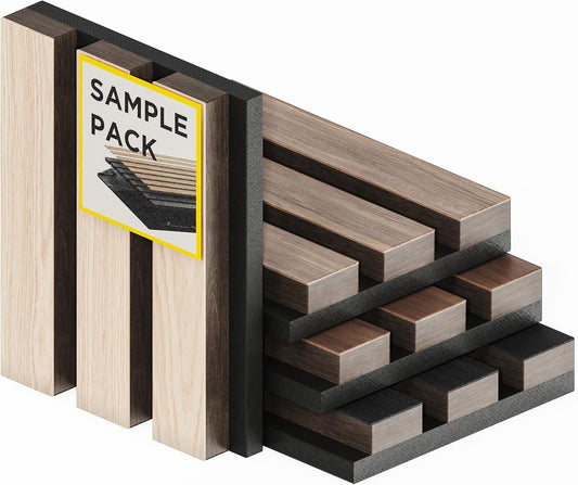 Samples-Pack Acoustic Slat Wall Panels - Soundproof Wood Paneling for Interior Decor