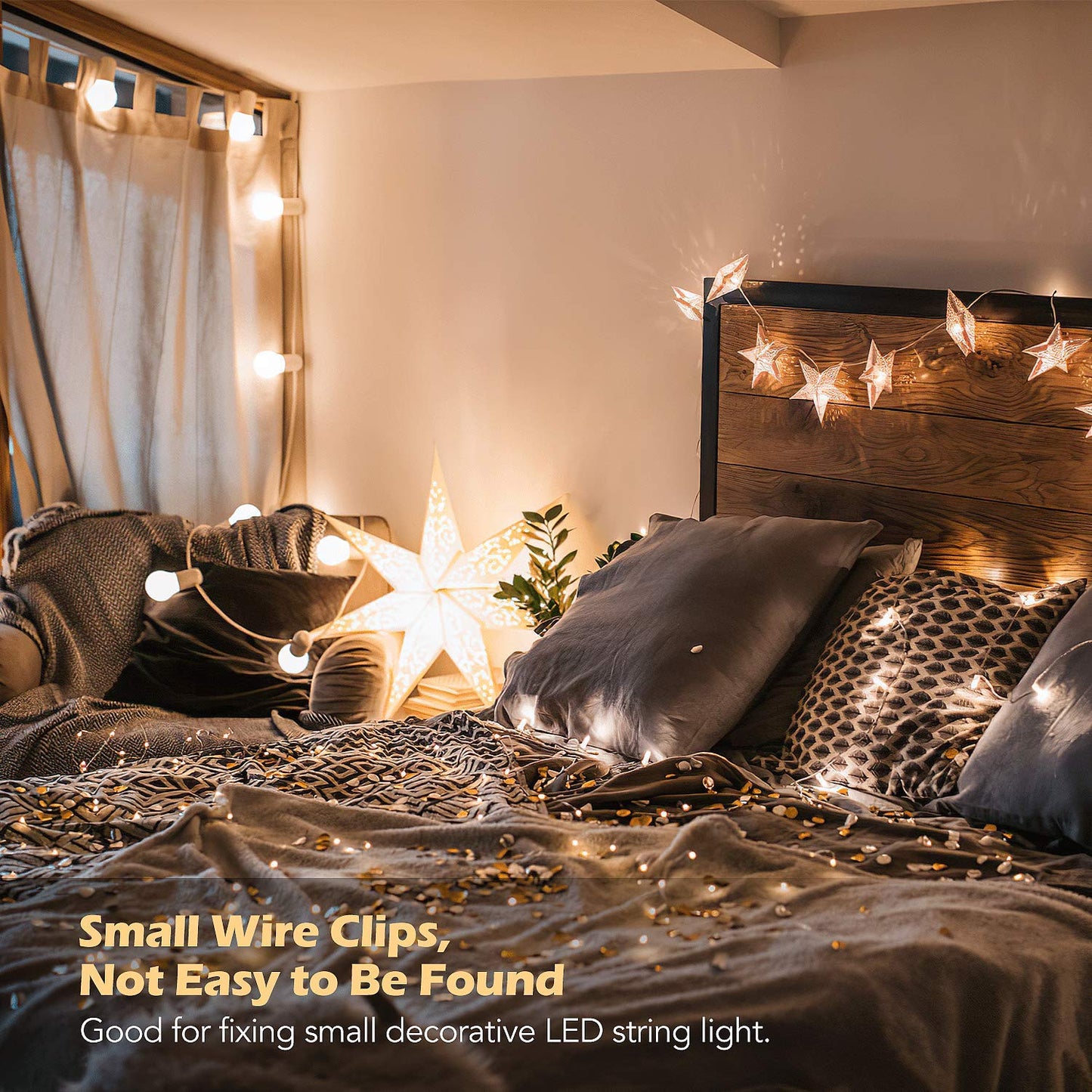 AGPTEK Ethernet Cable Clips, 60 PCS Adhesive Wire Clips, Flat Cord Clips Small Cable Holder Management for Home Wall Flat Ethernet Network Cord Organizer, Decoration Fairy Light Sticky Hooks, White