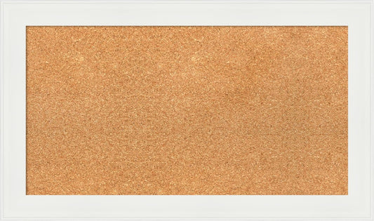 Amanti Art Natural Cork Board for Wall, 17x29 Vision Board with White Frame, Medium Corkboard Office Decor for Home Organization, Casual Corkboard Pinboard to Display Items for Home Organization in