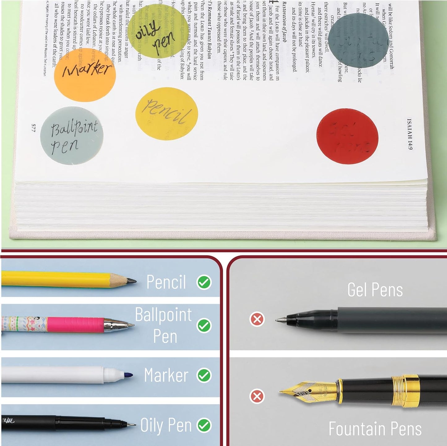 Mr. Pen- Transparent Sticky Note Set, 560Sheets, Colorful, Round Transparent Sticky Notes Set