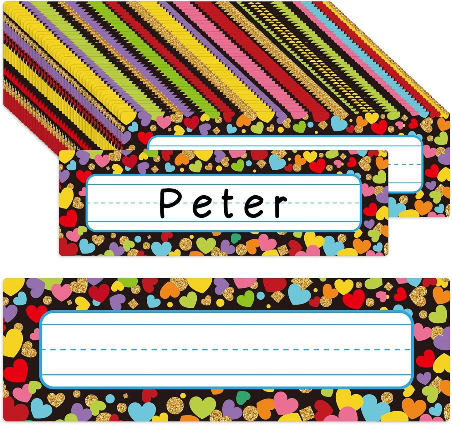 FaCraft Desk Name Tags for Classroom - 36PCS Waterproof Name Plates Laminated Colorful Student Name Labels for Classroom Organization, Locker Decor and Decor Preschool Back to School Teacher Supplies