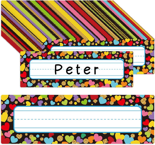 FaCraft Desk Name Tags for Classroom - 36PCS Waterproof Name Plates Laminated Colorful Student Name Labels for Classroom Organization, Locker Decor and Decor Preschool Back to School Teacher Supplies