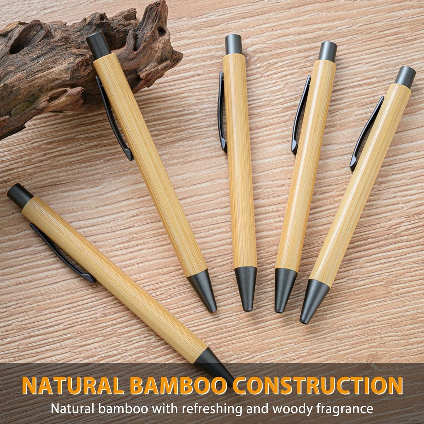 100pcs Bamboo Pens Bulk Wooden Bamboo Pens Engraving Wooden Ballpoint Pen Customizable Gift Pen Bulk
