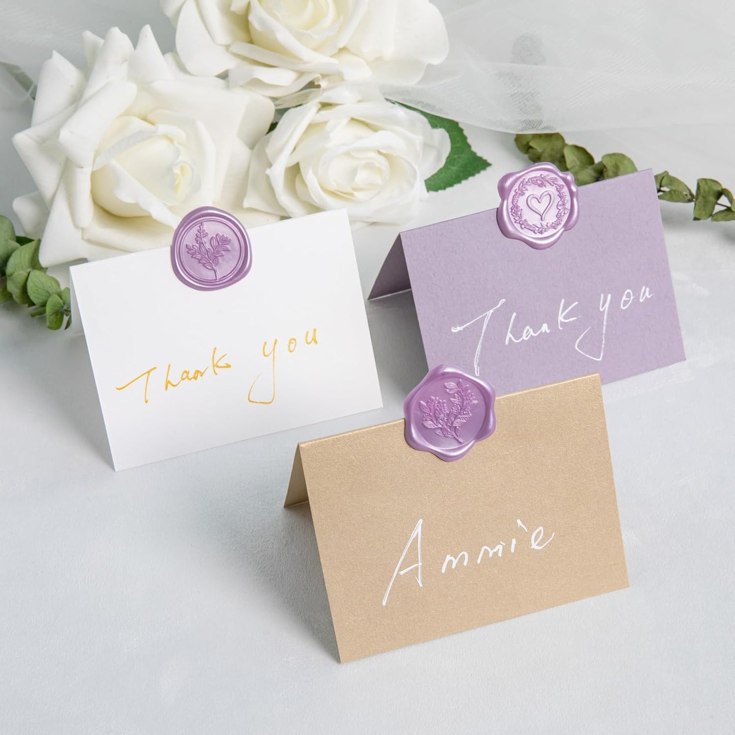 60 Pcs Lilac Wax Seal Stickers Self-Adhesive Envelope Seals Stamp Stickers, Perfect for Wedding Invitations Seating Chart Christmas Gift Wrapping 3 Designs in 1 Pack