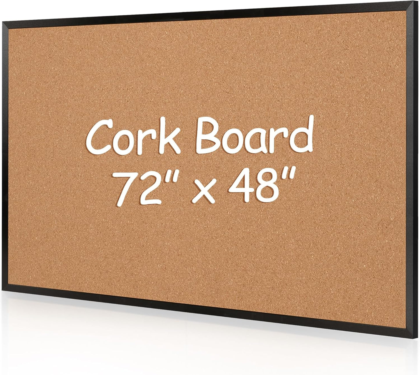 Board2by Extra Large Cork Bulletin Board 72" X 48", Black Wood Framed 6'x4' Corkboard for Wall, Wall Mounted Notice Pin Board with 18 Push Pins for School, Home & Office