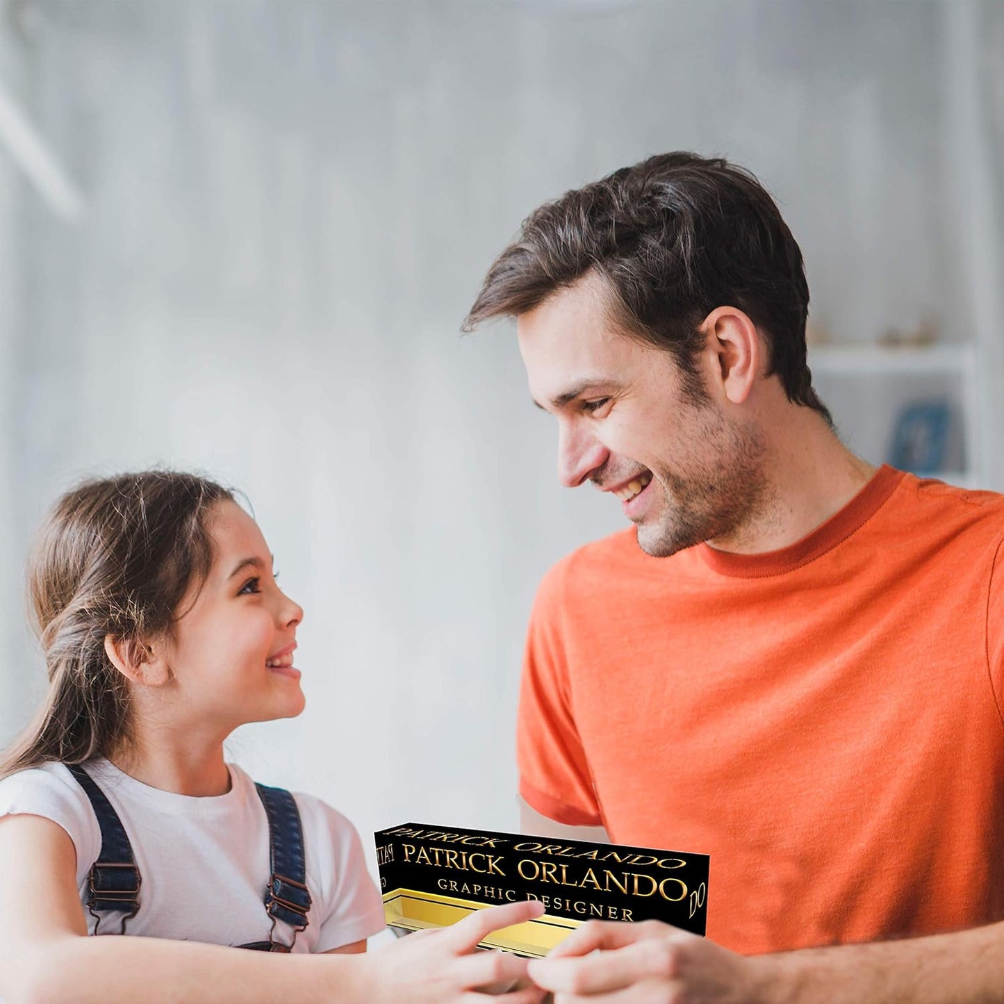 Artblox Office Name Plate Personalized | Custom Name Plates for Desks on Acrylic Glass Decor | Office Desk Decor Nameplate | Accessories | Black Gold Stripe - (8"x2.5")