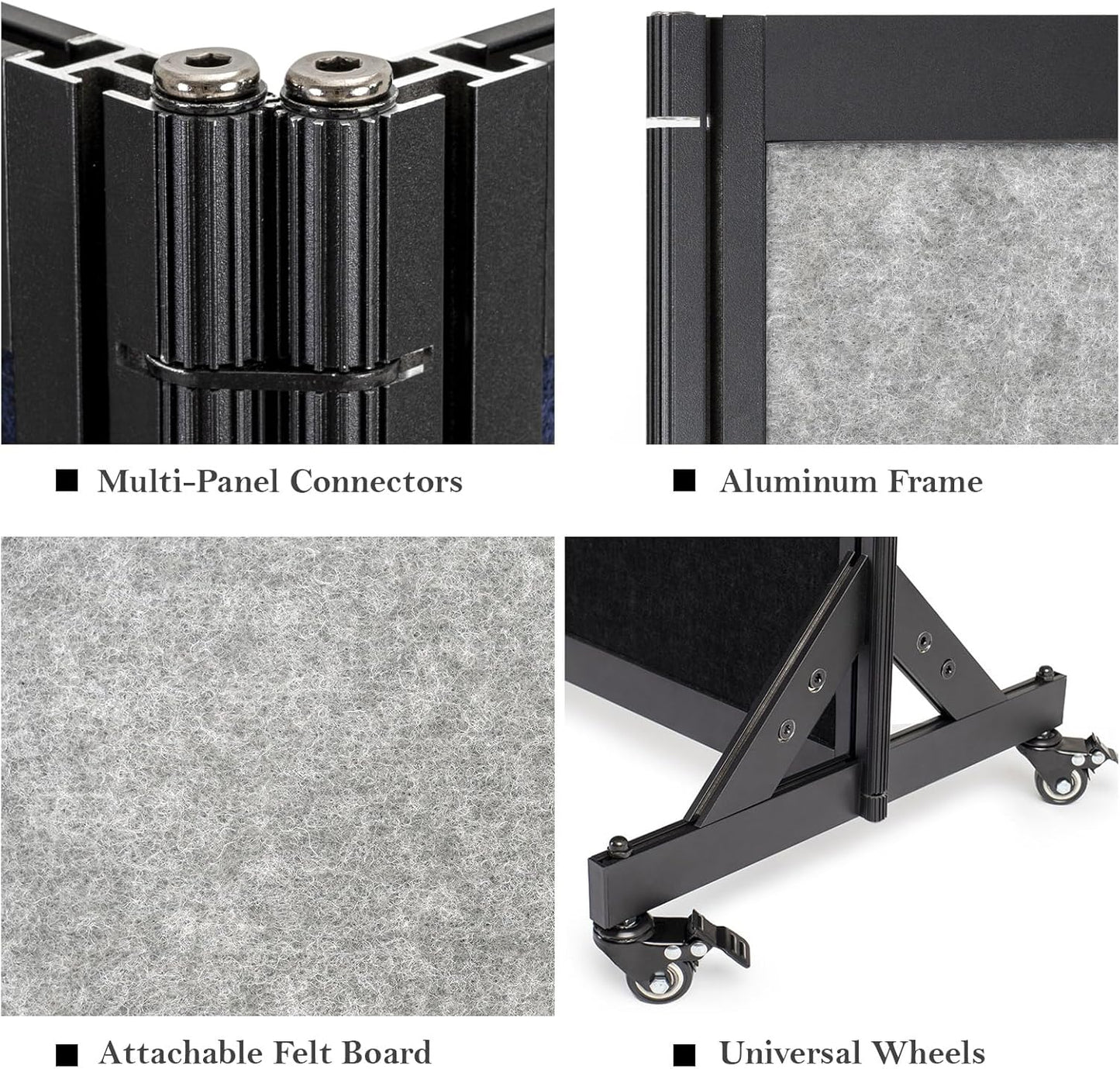 Room Partition,Office Divider,Portable Commercial Screen Dividers,Privacy Partition Separator,Classroom School Dividers,12'7"L* 6'7"H,6 Panel,Light Grey