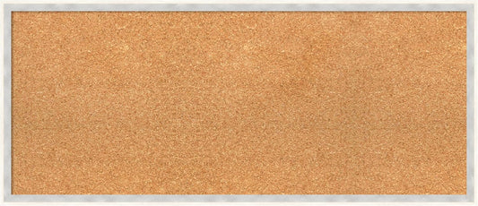 Amanti Art Natural Cork Board for Wall, 15x35 Vision Board with White Frame, Medium Corkboard Office Decor for Home Organization, Modern Corkboard Pinboard to Display Items for Home Organization in