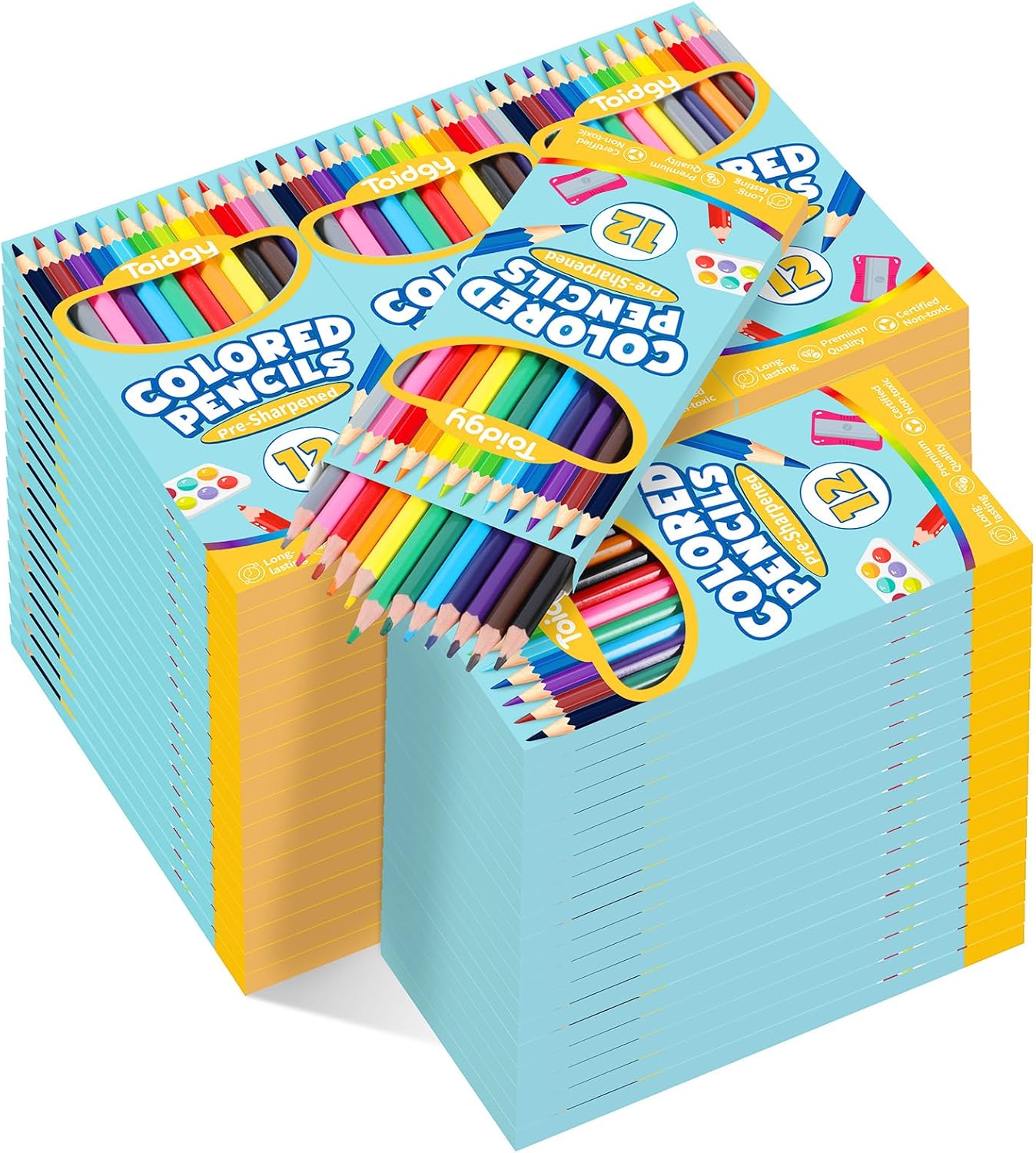 1152 Count Colored Pencils Bulk, 96 Packs Colored Pencils for Kids 12 Colors, Pre-sharpened Coloring Pencils for Adults, Bulk School Supplies for Teachers, Back to School Supplies, Classroom Prizes