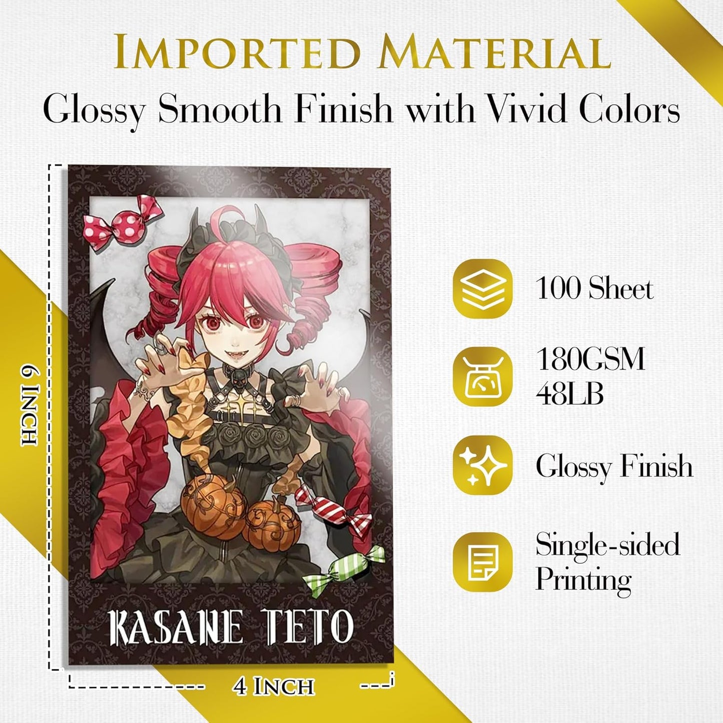 A-SUB Inkjet Glossy Photo Paper 5X7 Inches 48lb 180gsm Professional Glossy Photographic Paper for Inkjet Printers Dye Ink 100 Sheets