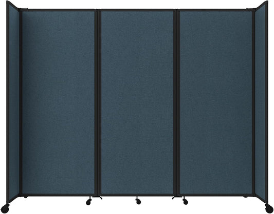 Versare Room Divider 360 Portable Wall Partition | Folding Panels | Large Freestanding Divider | Locking Wheels | Temporary Room Separator