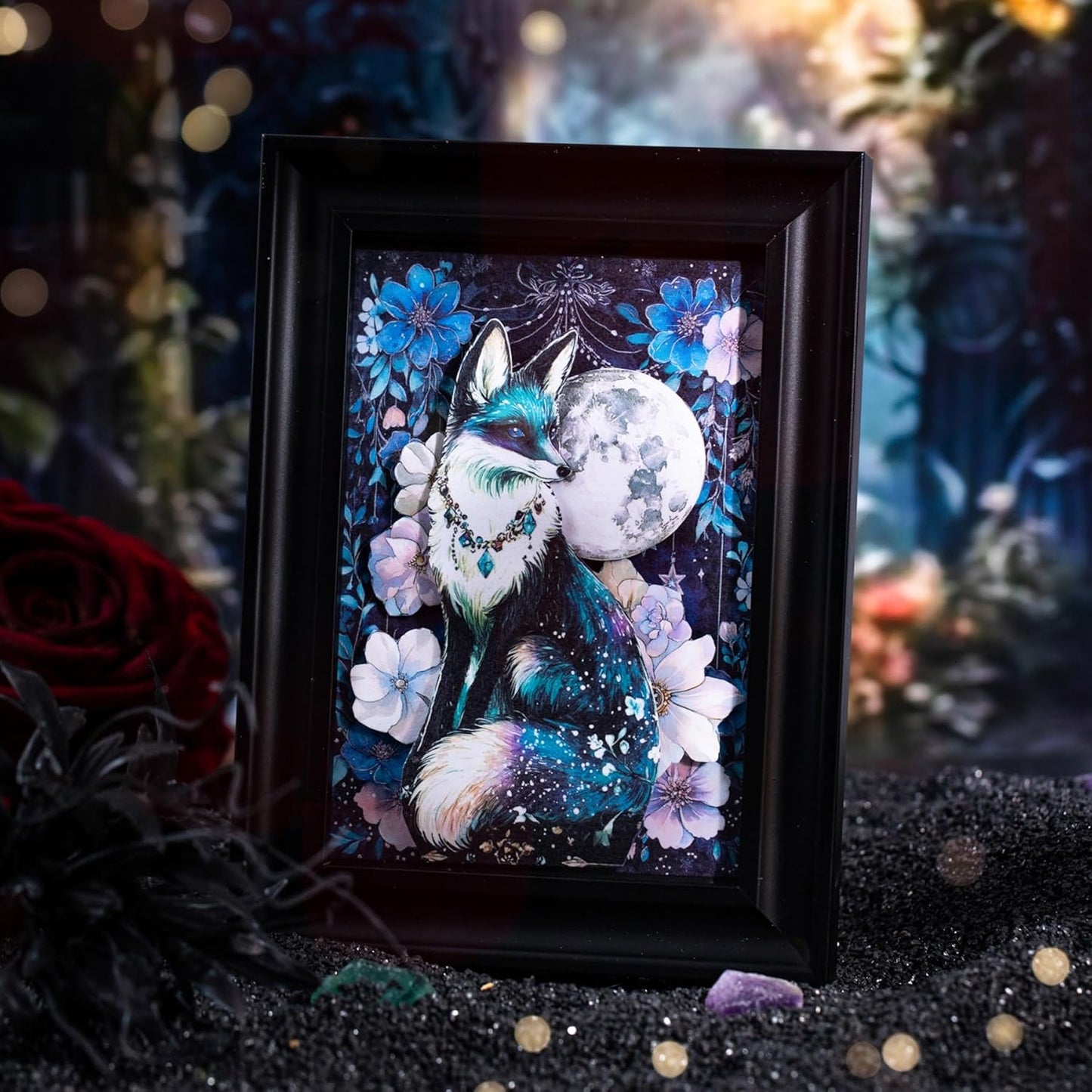 60Pcs Starry Night Magic Washi Sticker Set, Fantasy Journal Stickers, Large Scrapbook Supplies for Junk Journaling, DIY Craft