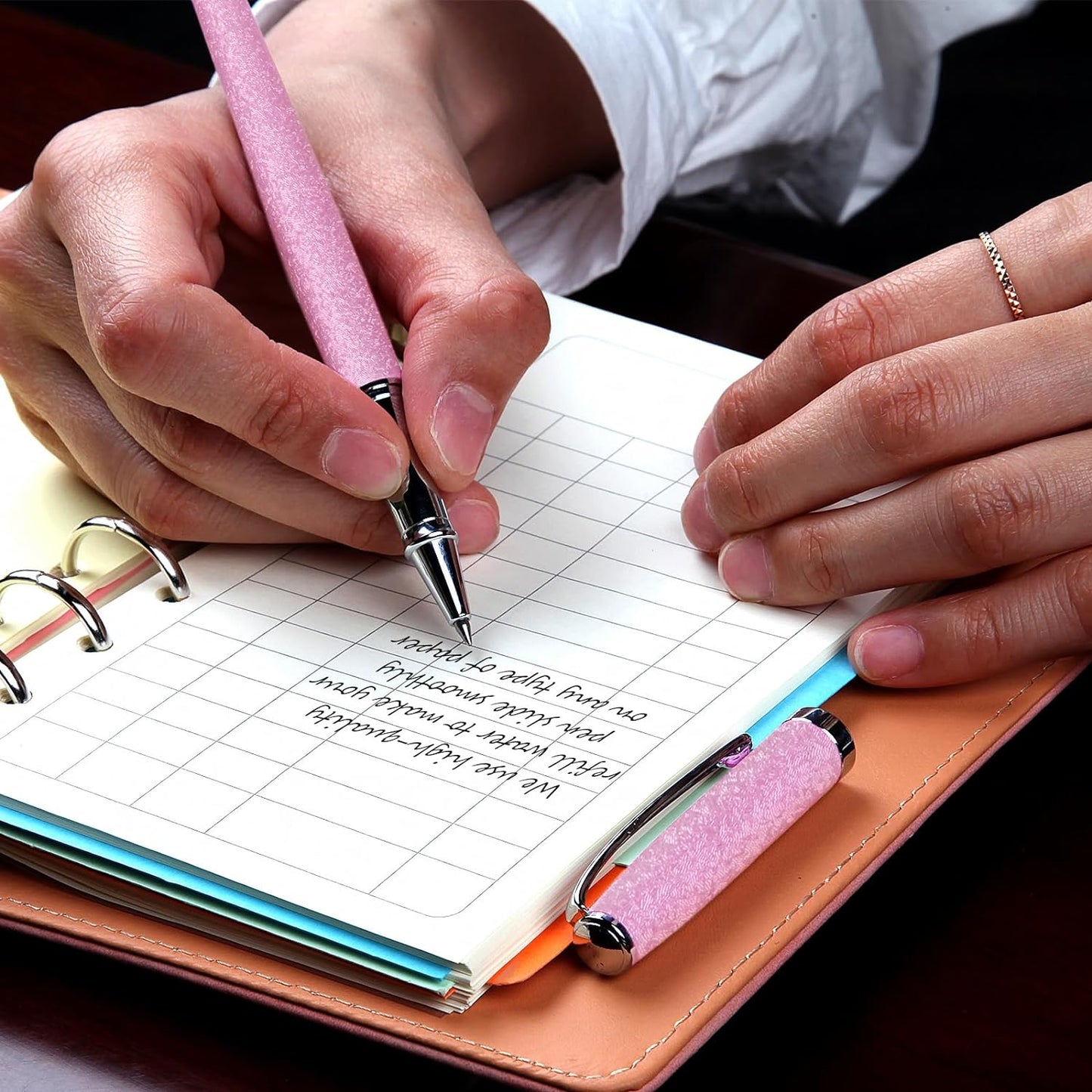 Nice pens,luxury pen with cace,fancy pens Ballpoint Pen Smooth writing experience stylish design effortless writing executive pen-Gift Box with 0.5mm Black Extra 2 Refill (Pink)