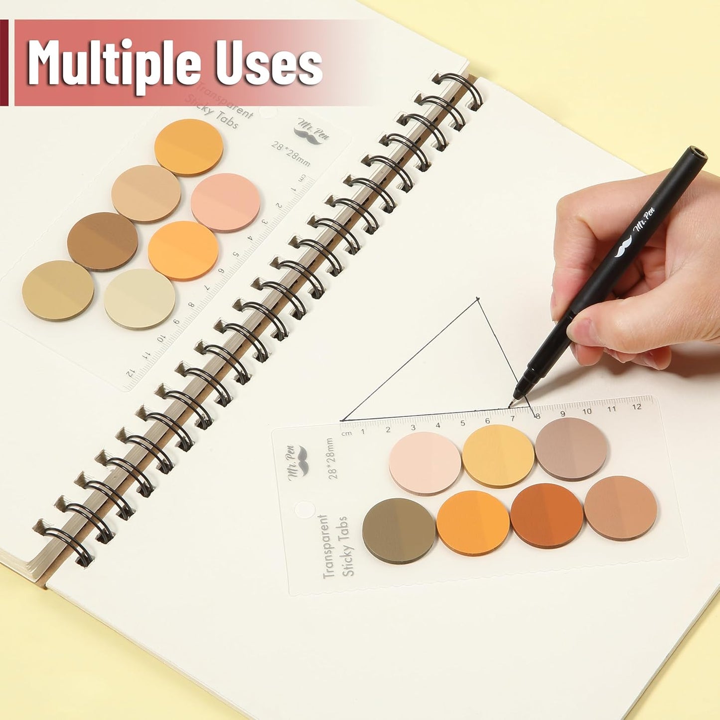 Mr. Pen- Transparent Sticky Note Set, 560Sheets, Colorful, Round Transparent Sticky Notes Set