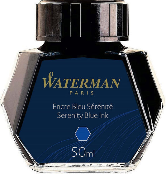 Waterman Fountain Pen Ink Serenity Blue 50ml Bottle