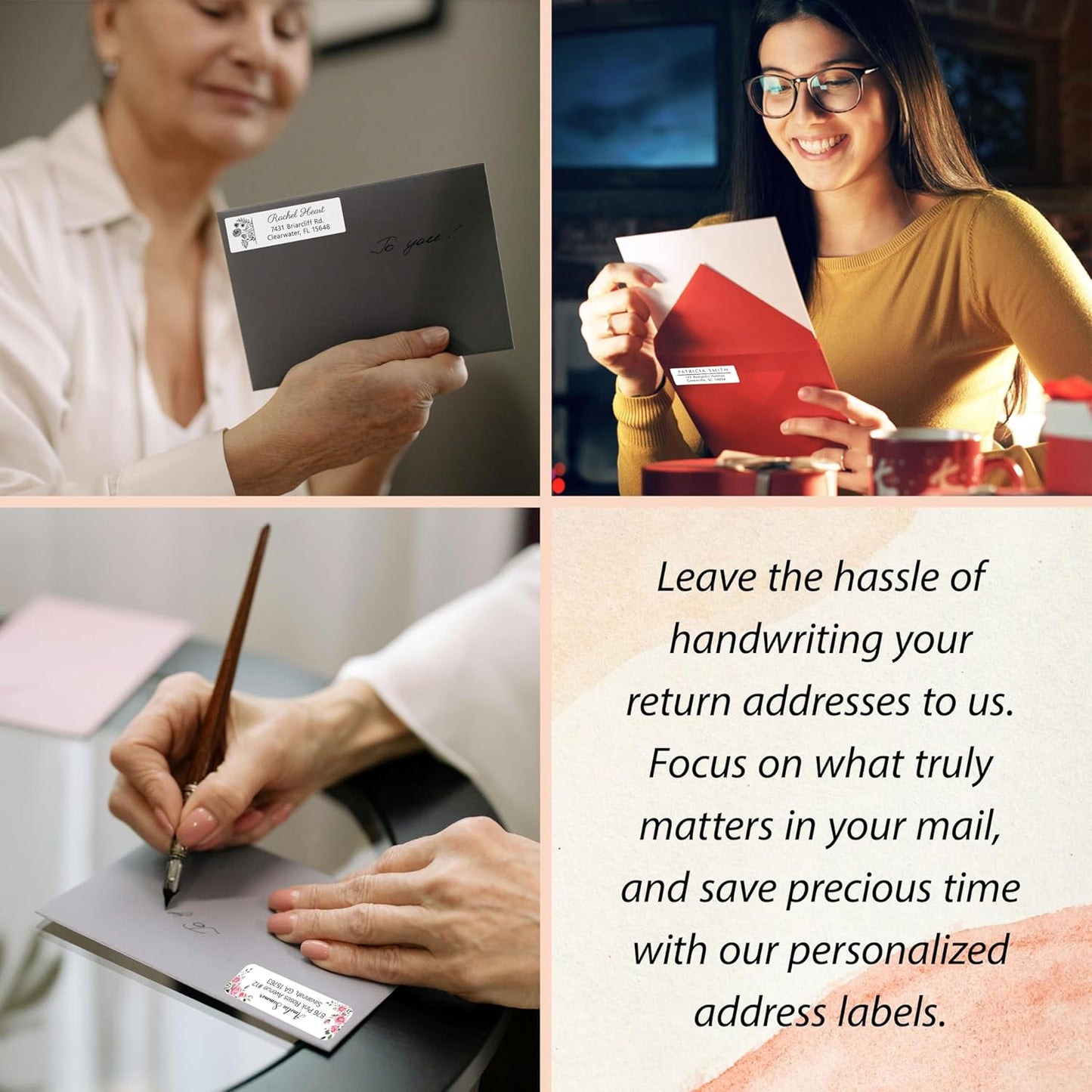 Personalized Return Address Labels Greenery - High Gloss Custom Mailing Labels on Sheets - Self-Adhesive Return Stickers for Envelopes with Crisp Printing Design (50-1000)