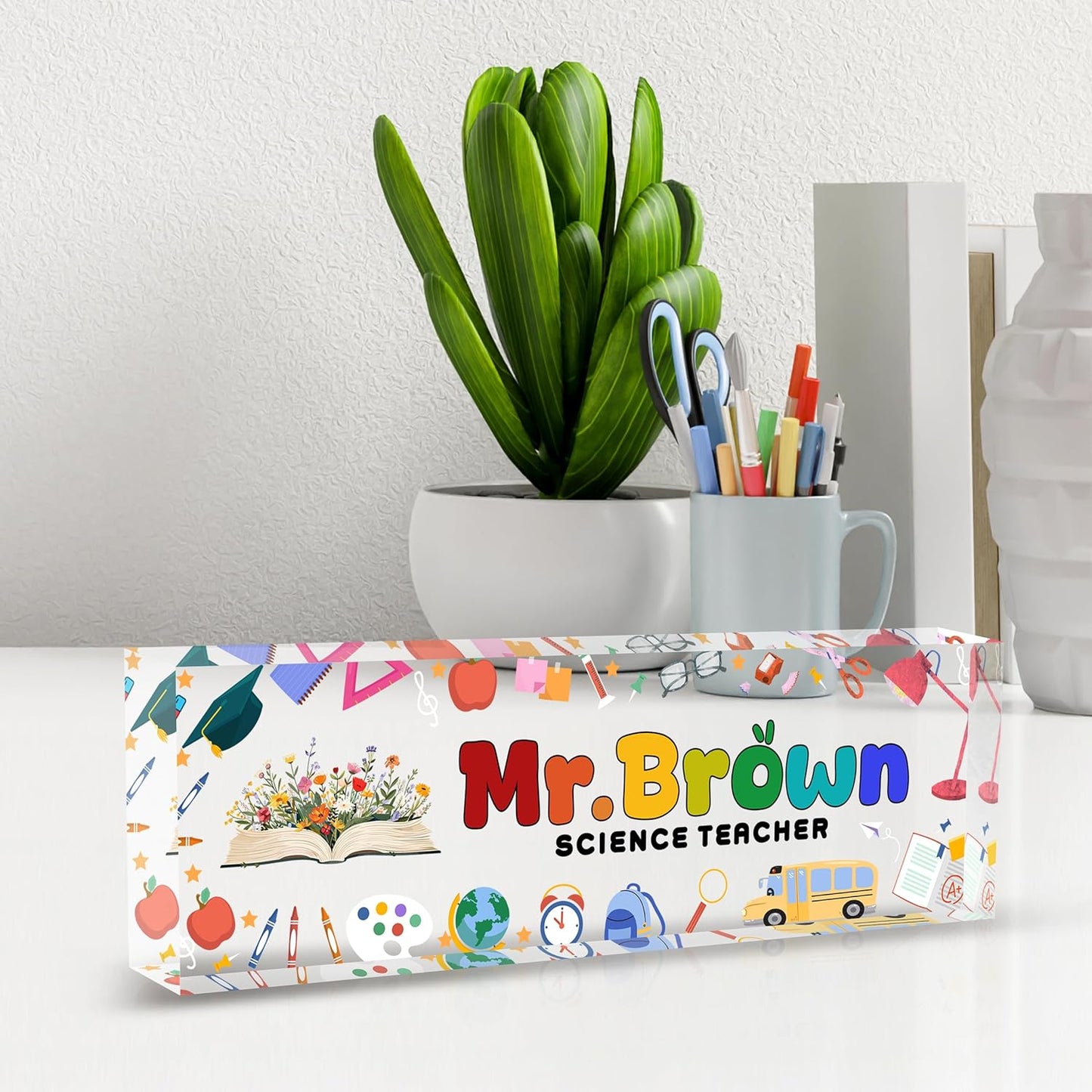 Custom Name Plate for Desk, Teacher Desk Name Plate Personalized, Office Desk Decor for Women and Men, Employee Appreciation Gifts Office Gifts for Teacher