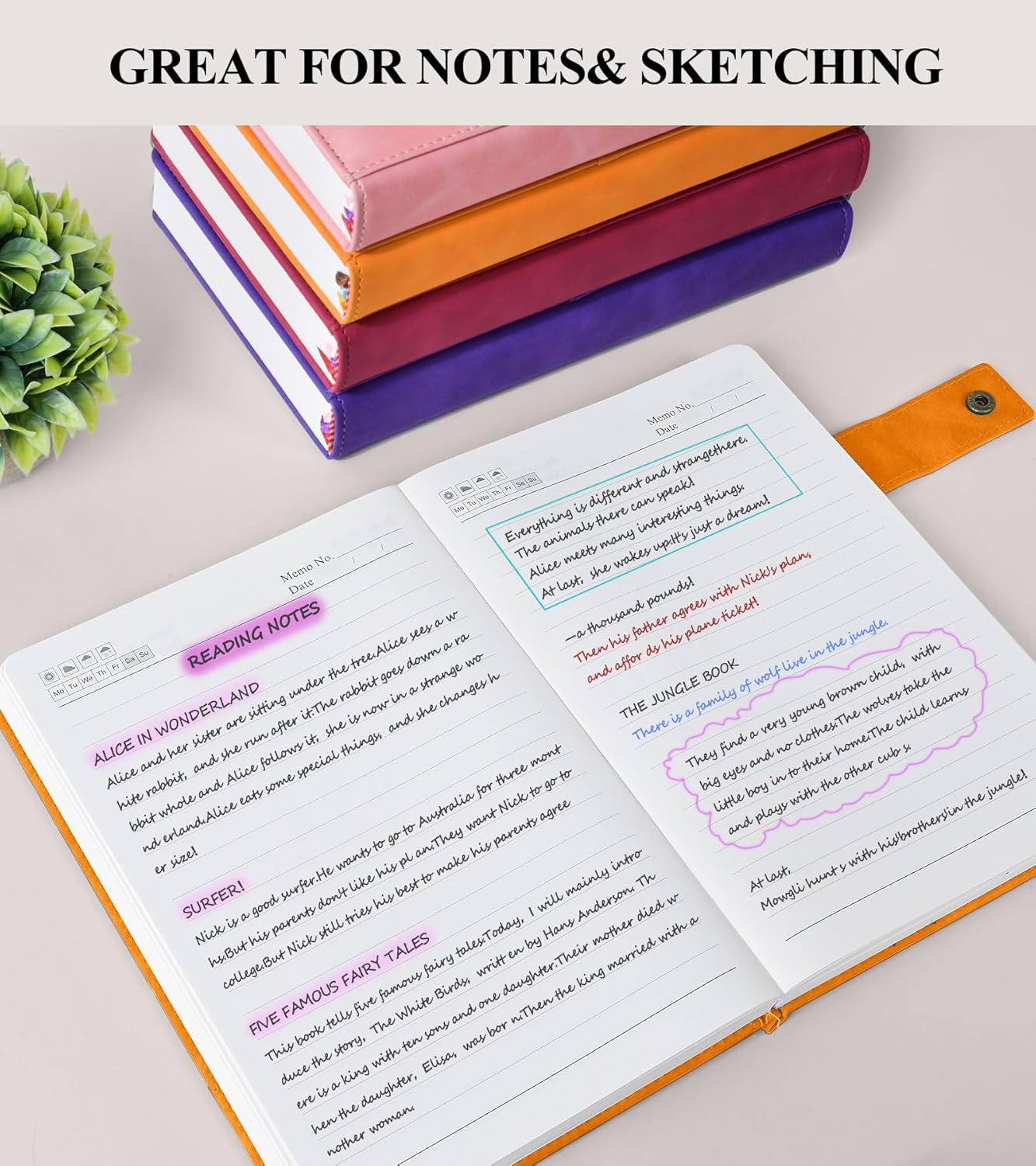 365 Page Thick Lined Journal Notebook for Men Women, B5 Large Leather Journals for Writing, Hardcover Notebooks for Work, School, Note Taking, Business, Travel Diary, College Ruled 7.6" x 10"