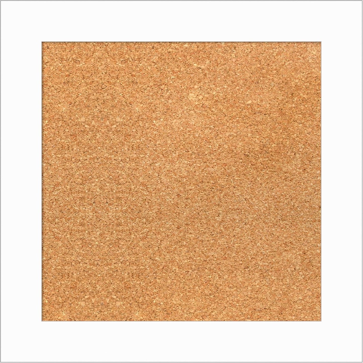 Amanti Art Natural Cork Board for Wall, 17x17 Vision Board with White Frame, Small Corkboard Office Decor for Home Organization, Casual Corkboard Pinboard to Display Items for Home Organization in
