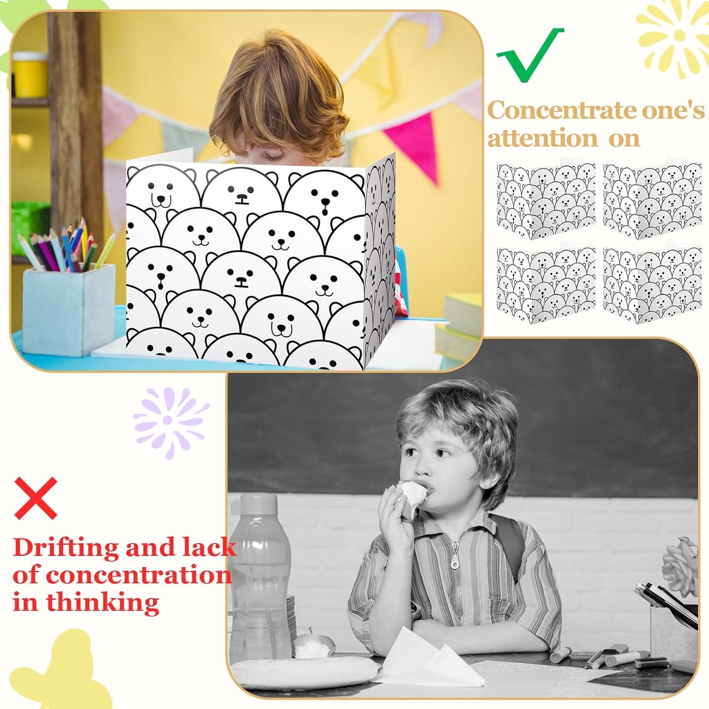 Crtiin 24 Pcs Privacy Boards Desk Privacy Folders Standard Privacy Board School Privacy Cardboard Board Desk Dividers for Student Desks Reduces Distractions Keep Eyes from Wandering(White)