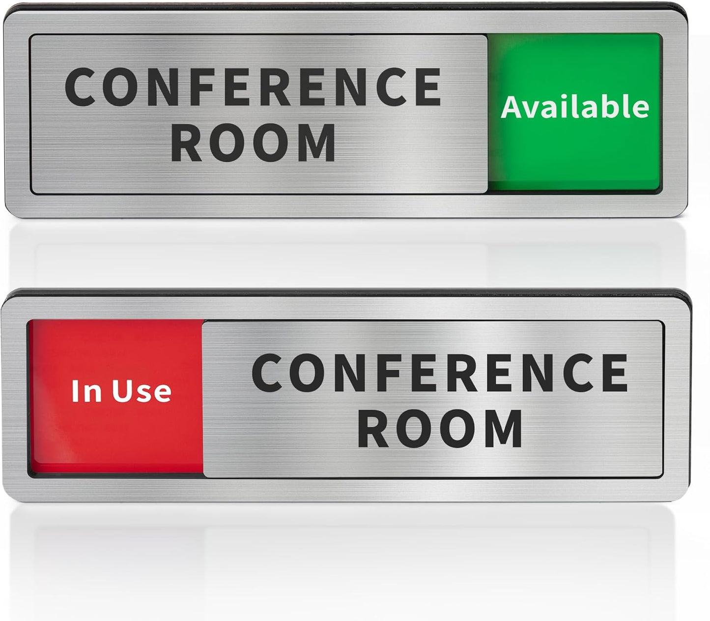 Conference Room Sliding Door Signs - In Use/Vacant/Occupied with Reversible Slider for Wellness & Privacy Office - 8inx2.6 inches