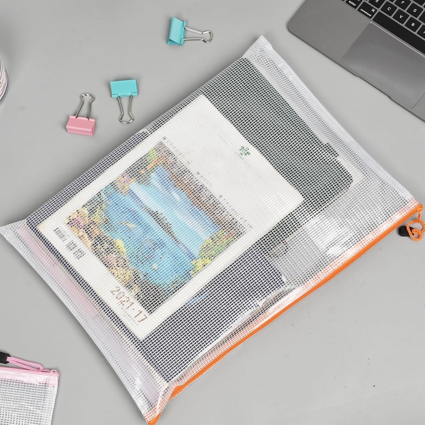 Zipper Pouch,Puzzle Bag,A3 Size Extra Large Zipper Bags,12pcs Waterproof Zipper Pouches for Puzzle Board Game Storage,for Travel,Office and Home Organize.