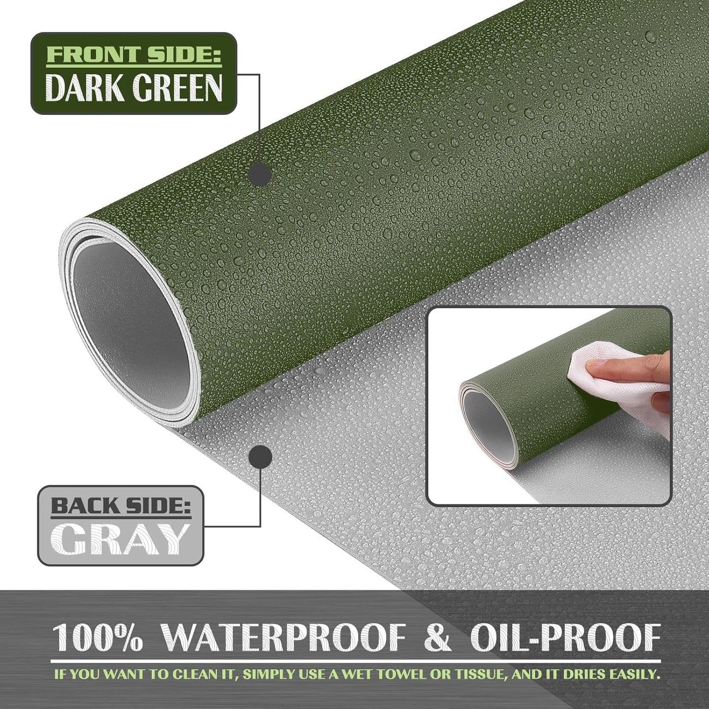 K KNODEL Large Office Leather Desk Mat, Mouse and Keyboard Pad, Computer and Laptop Mat, Desktop Protector and Cover, Writing Pad and Blotter (31.5"x15.7", Dark Green)