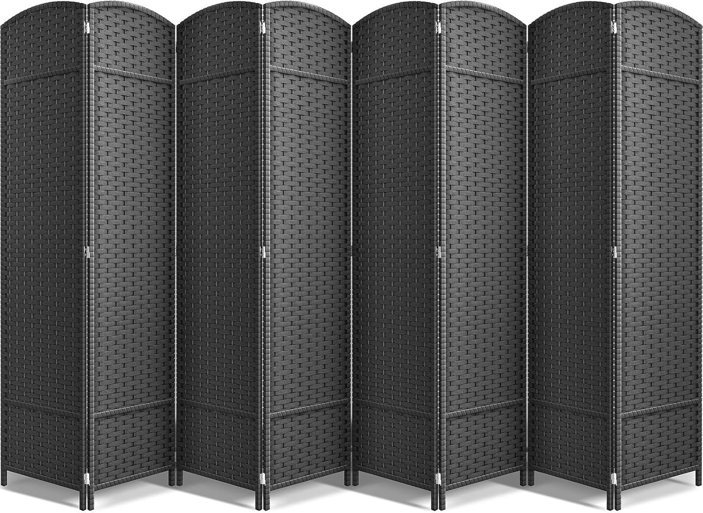 Sorbus 8 Panel Room Divider 6 ft. Tall - Privacy Screen, Extra Wide Double Hinged Panels, Mesh Hand-Woven Design, Partition Room Dividers and Folding Privacy Screens, Wall Divider for Room Separation