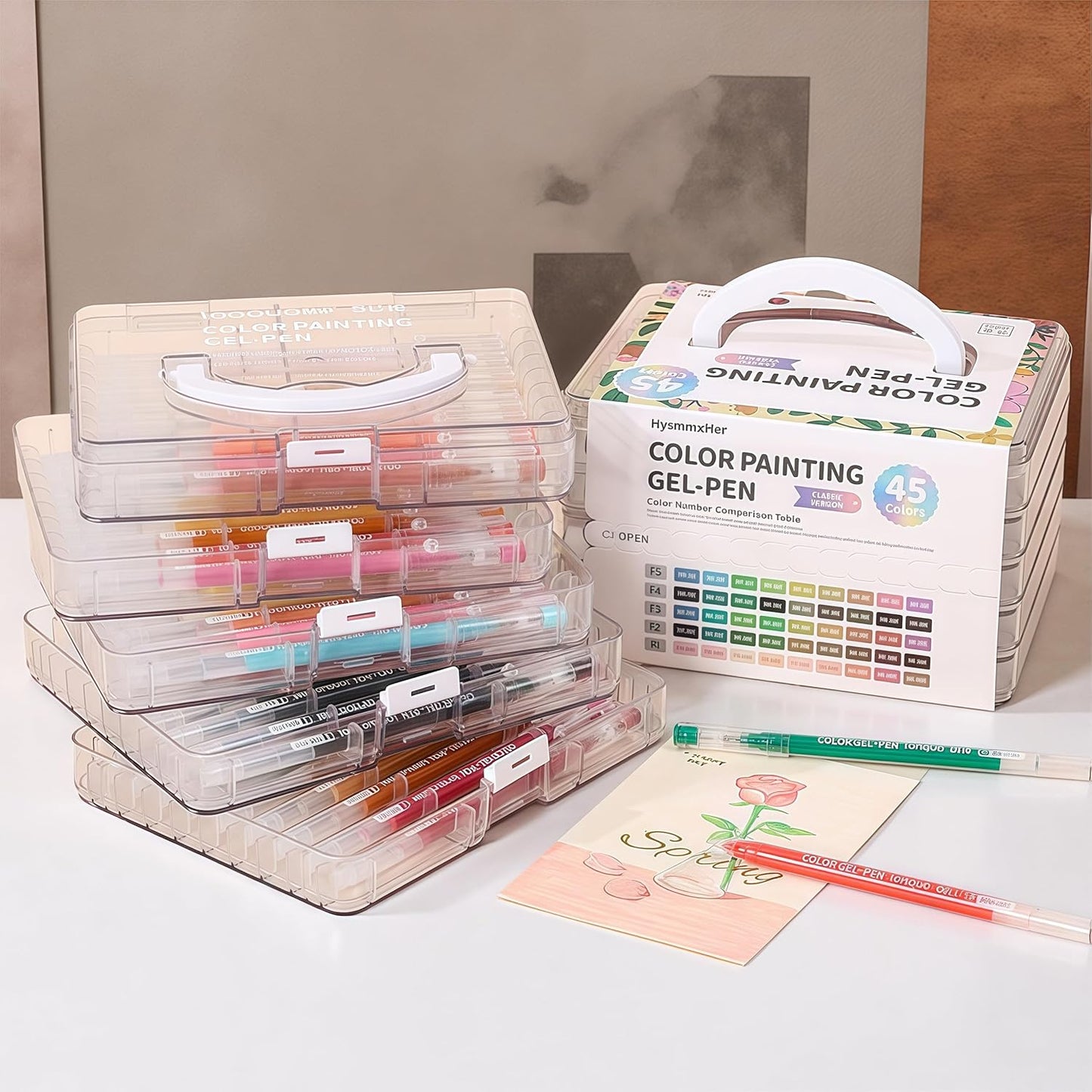 Colored Gel Pens Set, 0.6mm Fine Point for Black & White Paper, Cute Pens for Journaling, Adult Coloring Books, Bible, Drawing, Note Taking, School & Journaling Supplies (45 Basic Colors)