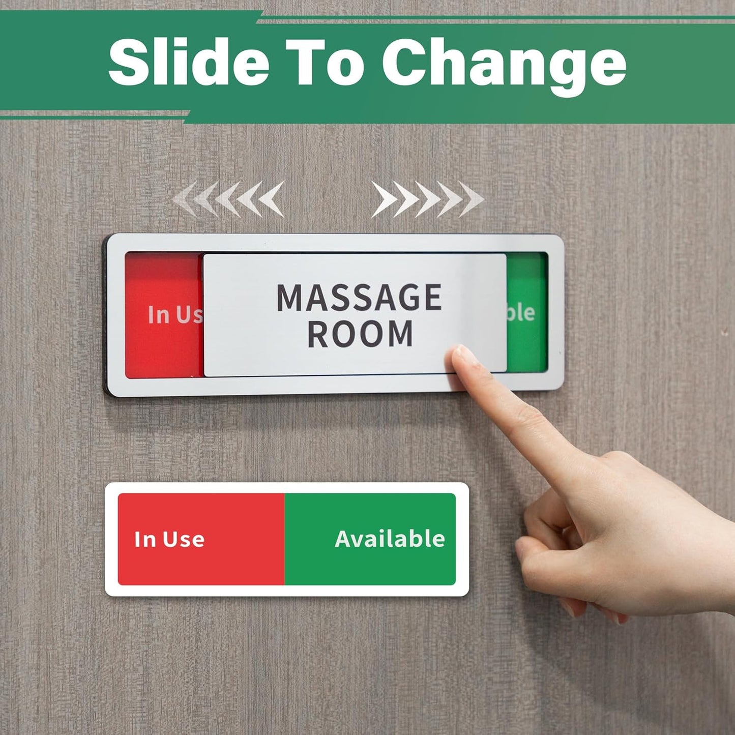 Massage Room Door Sign,Do Not Disturb- Spa Room In Use/Available Slider Sign for Wellness & Health Centers Business Vacant Occupied Privacy Spa Decor