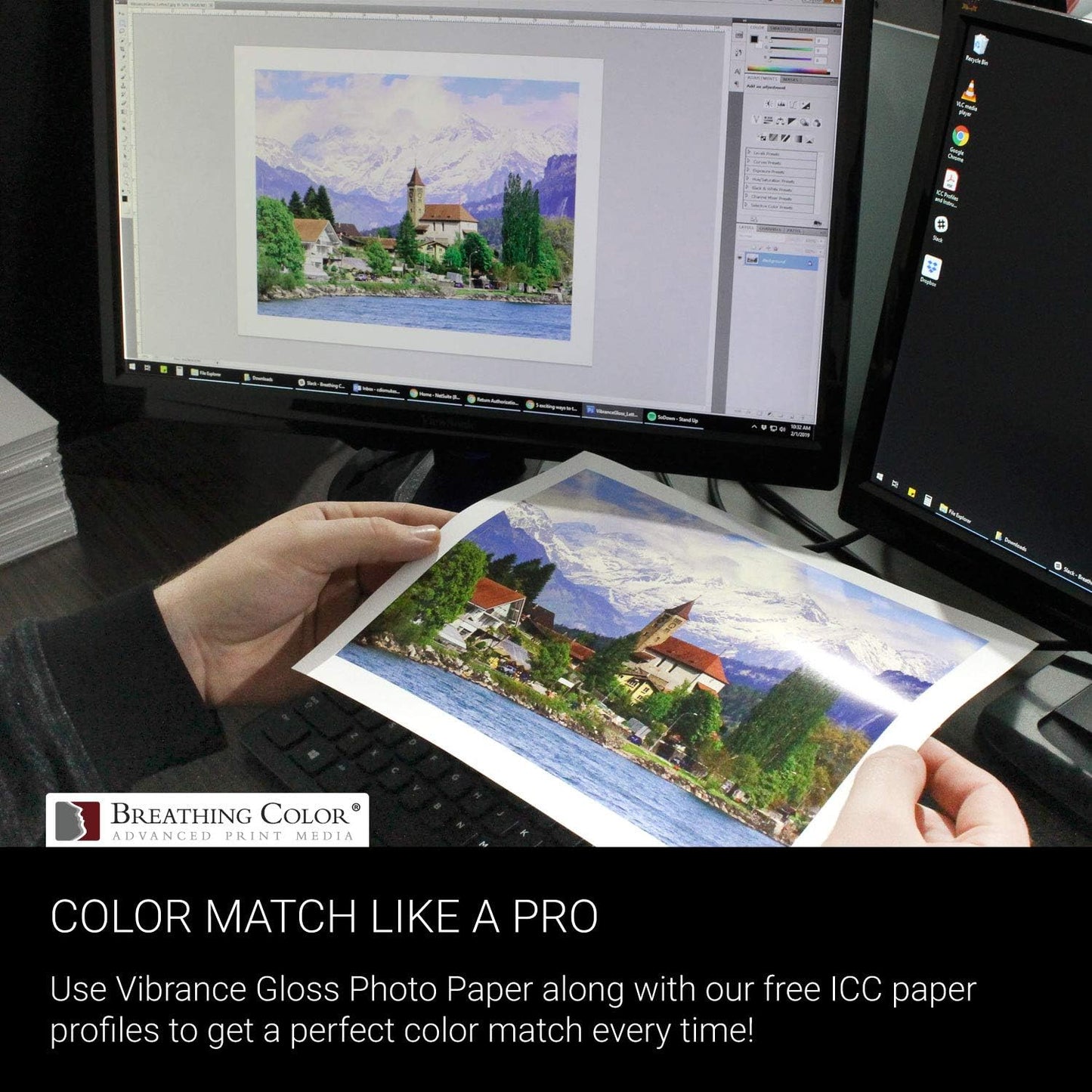 Vibrance Gloss Photo Printer Paper 10 mil 255 gsm Glossy Finish Premium Photo Paper Roll on 3in Core 17 inches x 10 feet Works with Most Inkjet Printers Including Professional Makes and Models