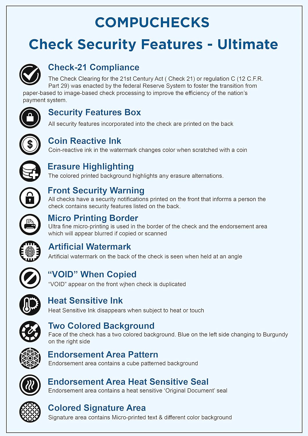 Compuchecks 2000 High Security Blank Check On Bottom Stock Paper Compatible with QuickBooks (Purple Mazed) Print Easy Your Computer Checks for Business Or Personal Use - Paper Weight # 70