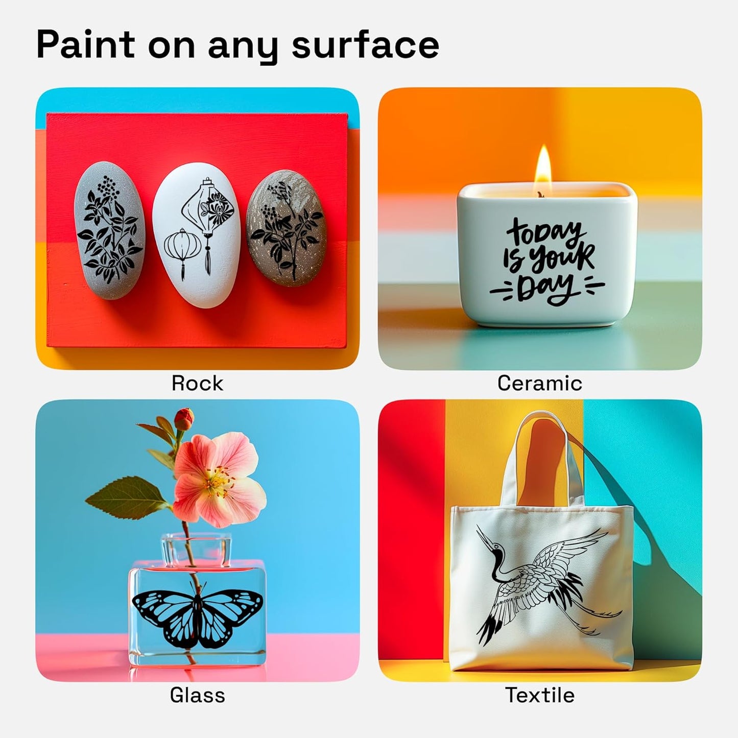 ARTISTRO 2 Black Dual-Tip Acrylic Paint Pens - Multisurface Markers for Fabric, Plastic, & More, 1 mm Fine & Brush Tips