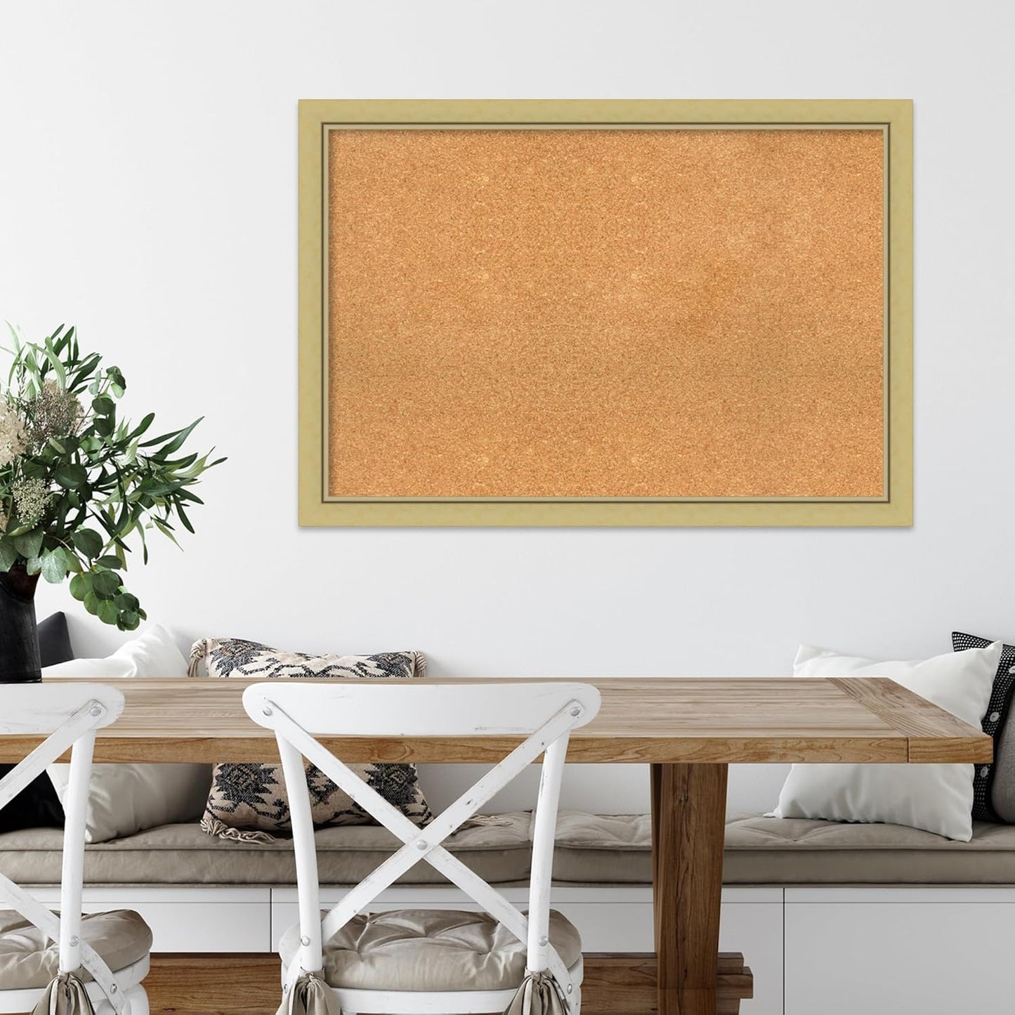 Amanti Art Natural Cork Board for Wall, 27x39 Vision Board with Gold Frame, Large Corkboard Office Decor for Home Organization, Casual Corkboard Pinboard to display items for home organization