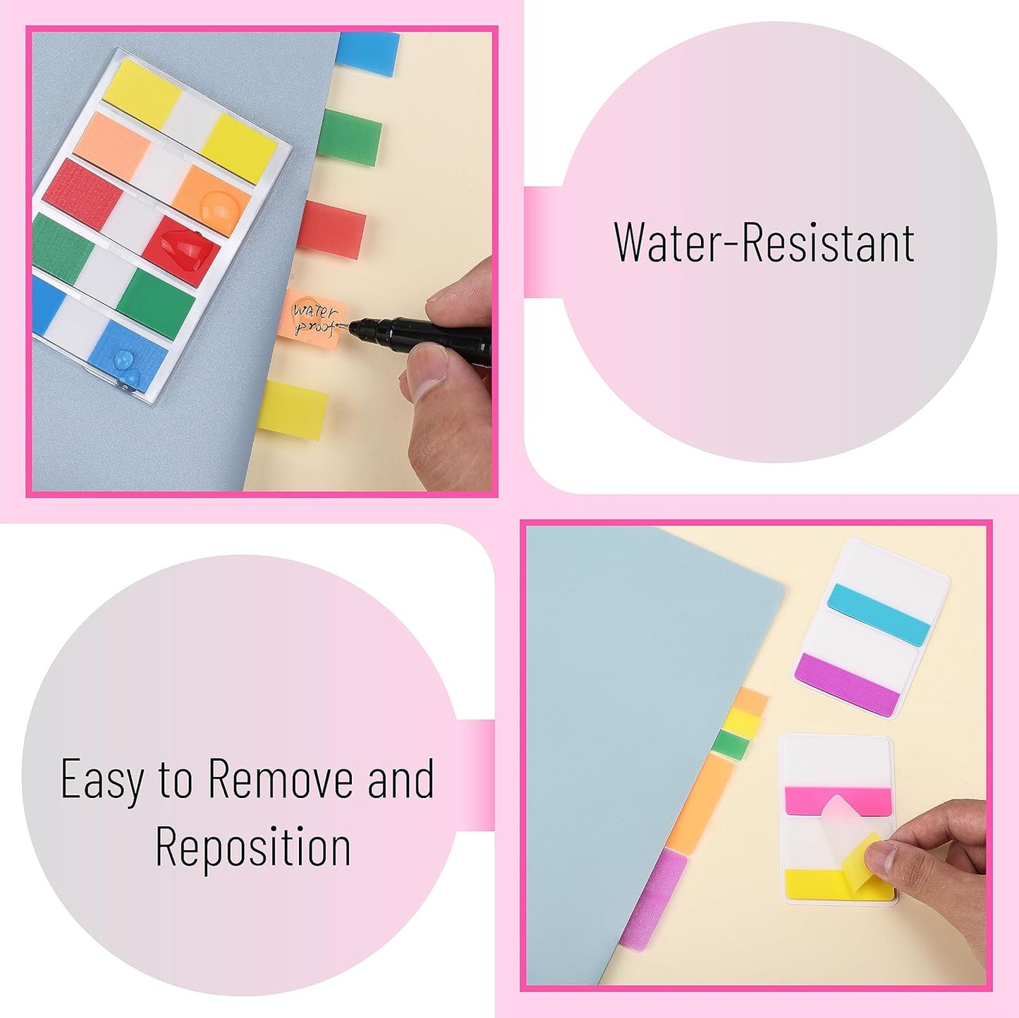 Mr. Pen- Sticky Index Tabs, 500 Pcs, 21 Sets, Colorful Sticky Tabs for Notebooks, Page Markers, Page Tabs for Binders, Page Tabs Sticky Tabs for Books, Notebook Tabs, Book Sticky Tabs for Notebooks