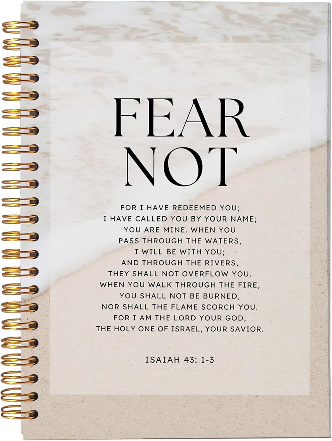 VNWEK Bible Christian Notebook Journal - Bible Journaling Notebook, Christian Gifts for Women Men Faith, Notebook Spiral Bound with, Isaiah 43 1-3 Writing Pads