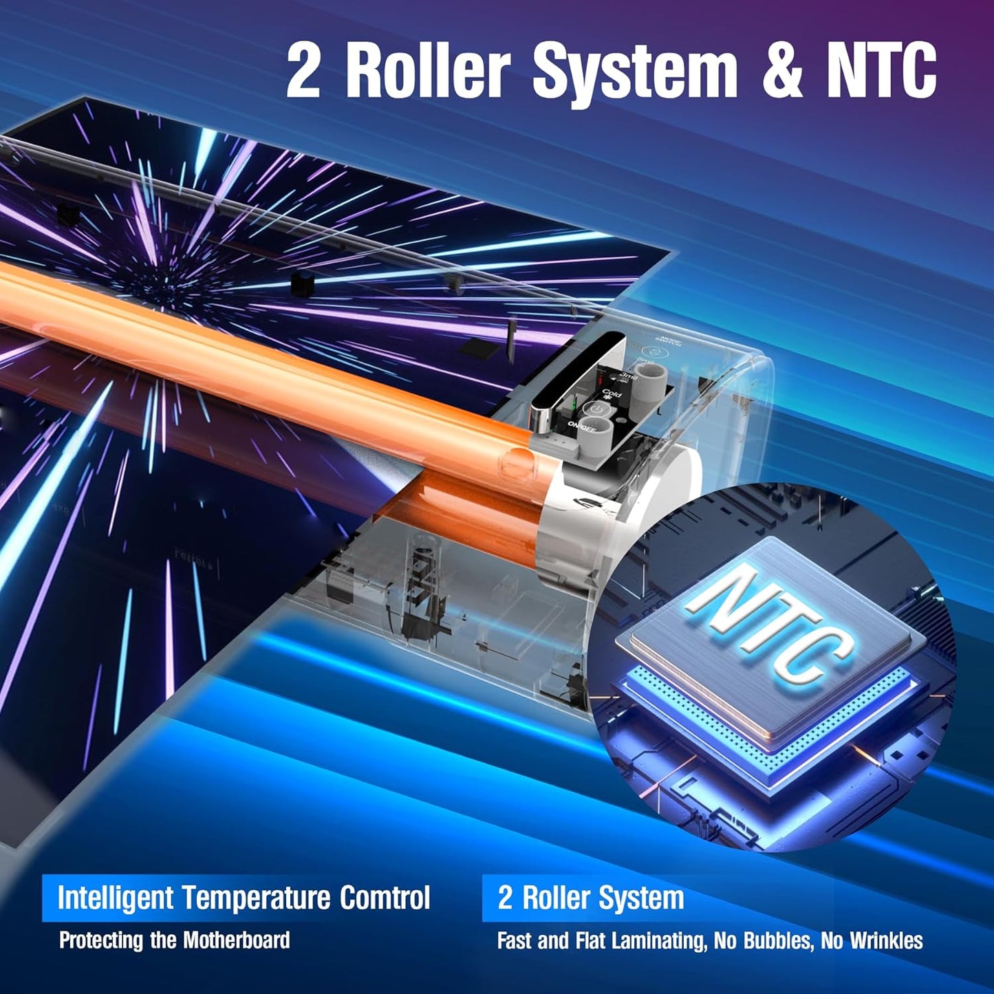 Laminator Machine 13 Inch, 60s Quick Warm-Up Never Jam Laminating Machine with 52 Laminating Sheets, 9 in 1 A3 Thermal Machine Hot & Cold with Paper Trimmer Corner Rounder for Office School Home Use